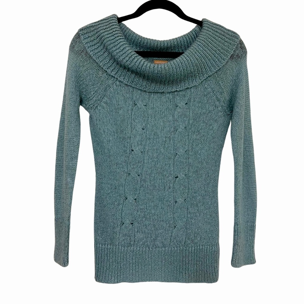F21 Y2K Blue Mohair Blend Sweater